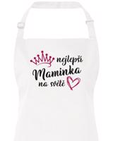 Zástěra s laclem pro maminku Nejlepší maminka na světě se zlatým zdobením