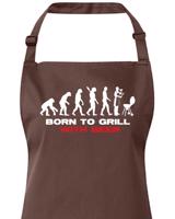 Zástěra s laclem s potiskem Narozen pro grilování - zástěru ocení každý mistr grilu